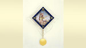 wall clock with pendulum, firefighters