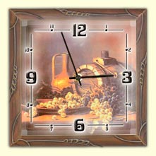 Wall clock Barrel and Grapes